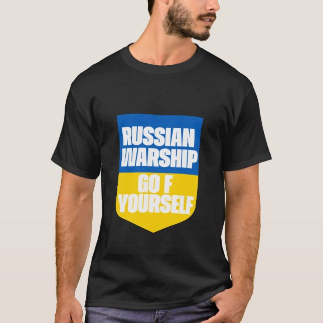 Camiseta Buque de guerra ruso, vete a la m***a bandera (Anverso)