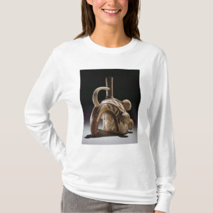 Camiseta Buque de la cerámica de una rana que sube un caca