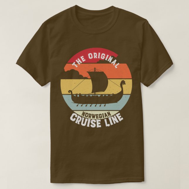 Camiseta Buque de Viaje Línea de Cruceros Original Noruego  (Diseño del anverso)