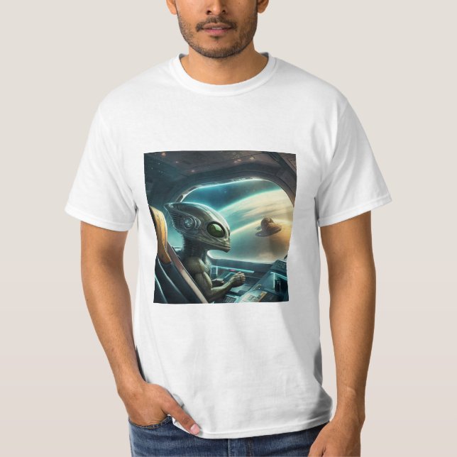 Camiseta Buque espacial aéreo alienígena (Anverso)