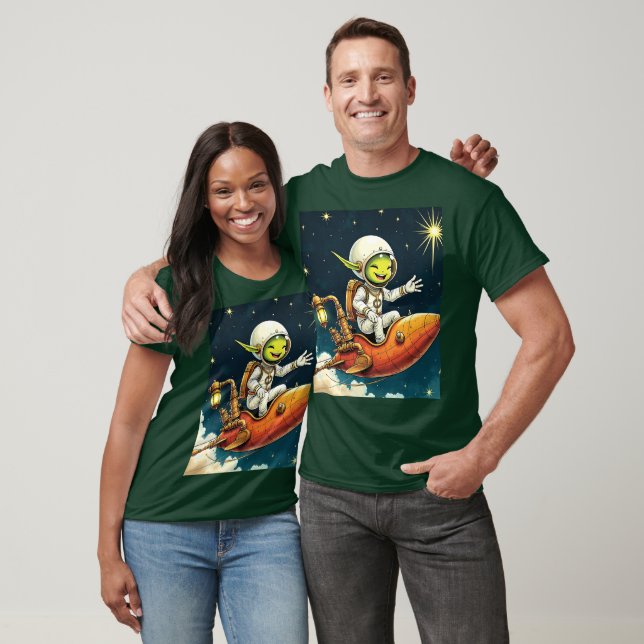 Camiseta Buque espacial Fantasy Cute Alien (Unisexo)
