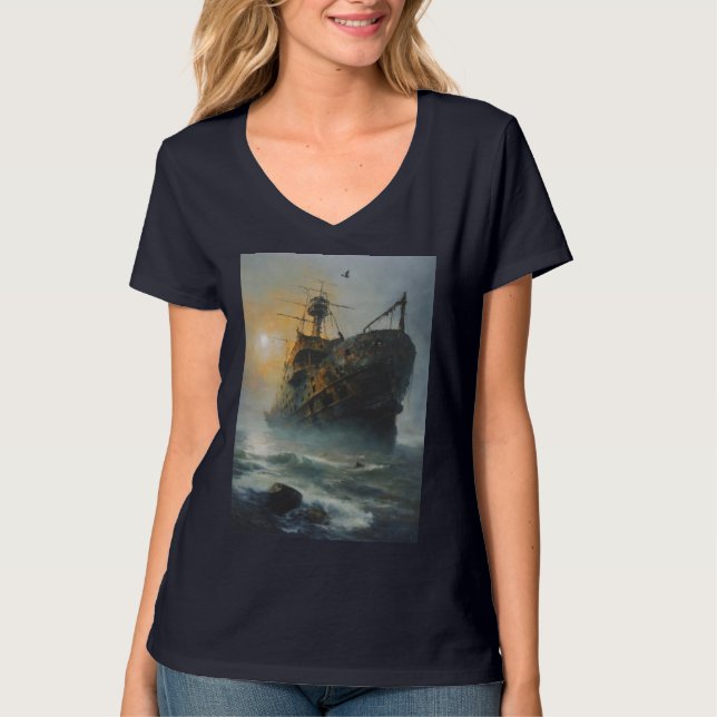 Camiseta Buque fantasma, barco pirata, (Anverso)