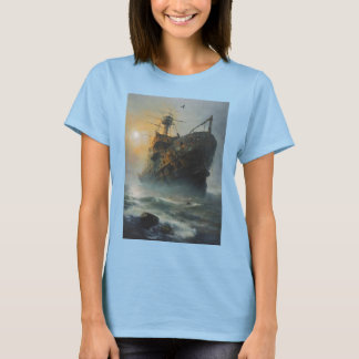 Camiseta Buque fantasma, barco pirata,