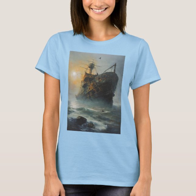 Camiseta Buque fantasma, barco pirata, (Anverso)