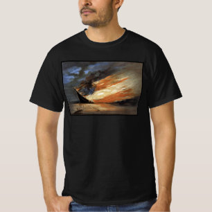 Camiseta Buque insignia de la guerra civil rebelde en llama