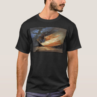 Camiseta Buque insignia de la guerra civil rebelde en llama