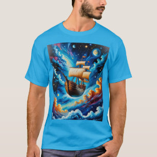 Camiseta Buque náutico de fantasía en el mar
