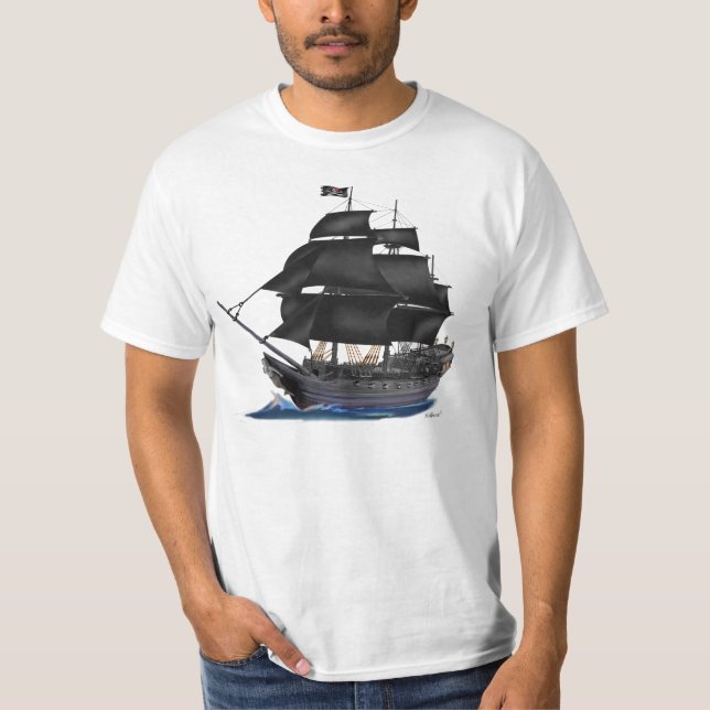 CAMISETA BUQUE PIRATA NEGRO (Anverso)