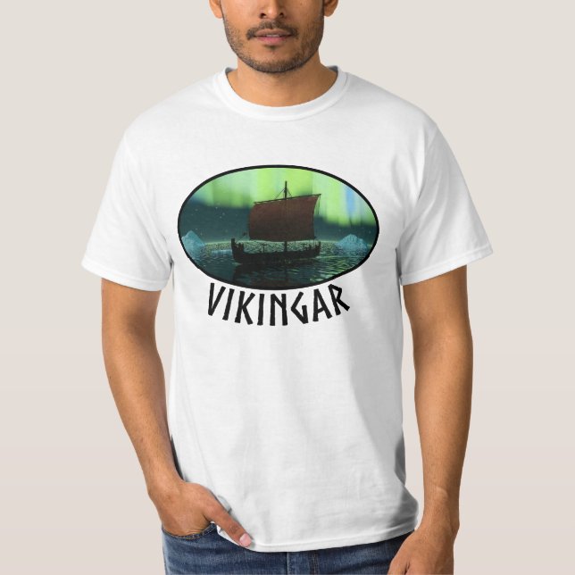 Camiseta Buque Viking Y Luces Del Norte (Anverso)