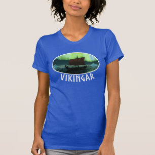 Camiseta Buque Viking Y Luces Del Norte