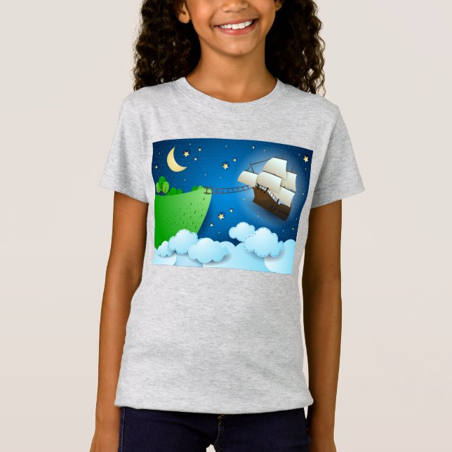 Camiseta Buque volador al aterrizar (Anverso)