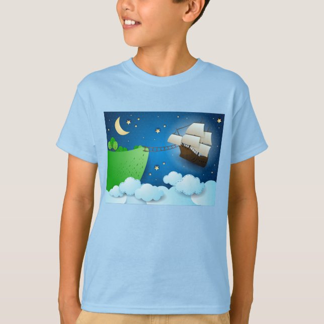 Camiseta Buque volador al aterrizar (Anverso)