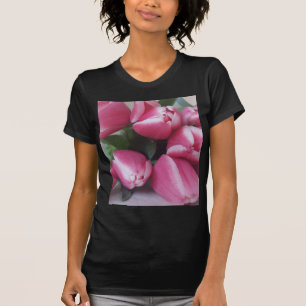 Camiseta Buquete de primavera floral de tulipanes rosados, 