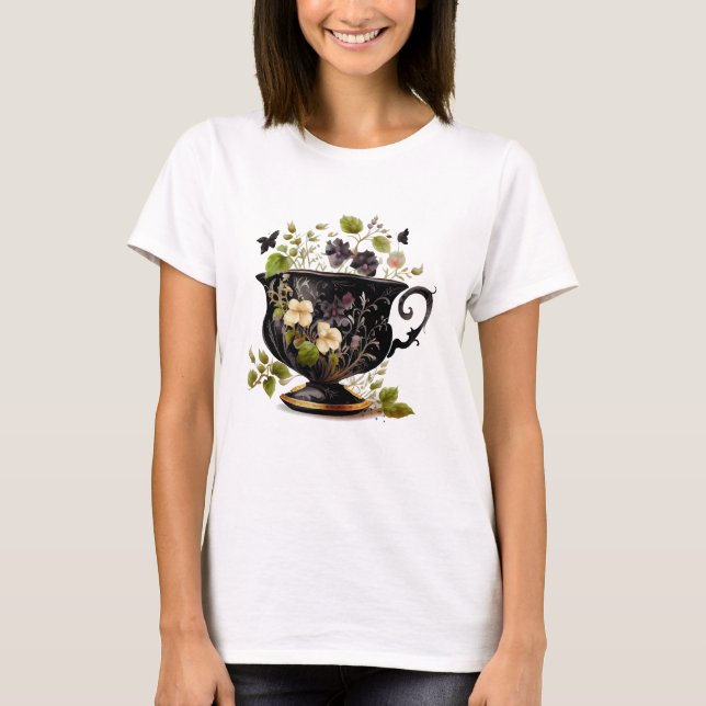 Camiseta Buquete floral de Teacup de época (Anverso)