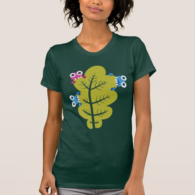 Camiseta Burbugs Personalizados divertidos de la hoja verde (Anverso)