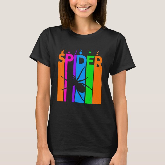 Camiseta Burbuja araña arcoiris con silueta (Anverso)