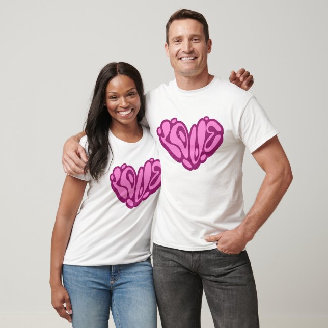 Camiseta Burbuja de Amor Corazón Rosa  (Unisexo)