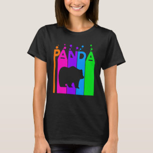 Camiseta Burbuja de arcoiris animal panda con silueta