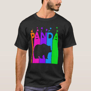 Camiseta Burbuja de arcoiris animal panda con silueta
