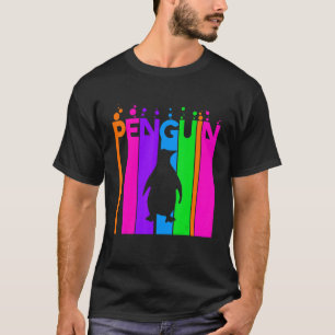 Camiseta Burbuja de arcoiris animal pingüino con silueta