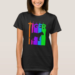 Camiseta Burbuja de arcoiris de animal tigre con silueta