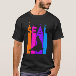 Camiseta Burbuja de arcoiris de los animales de foca con si