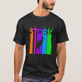 Camiseta Burbuja de arcoiris de los animales de la cigüeña 