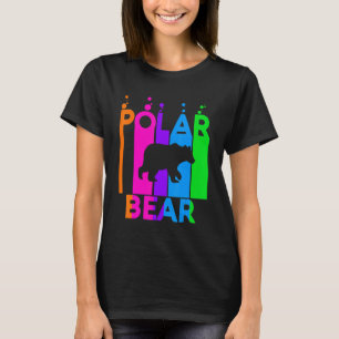 Camiseta Burbuja de arcoiris de oso polar con silueta