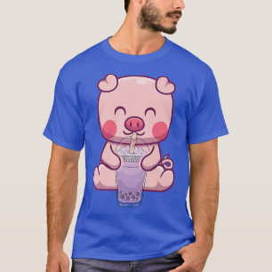 Camiseta Burbuja de bebida de cerdo Boba Tea Japanese Premi