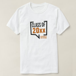 Camiseta Burbuja de discurso de año de clase de naranja que