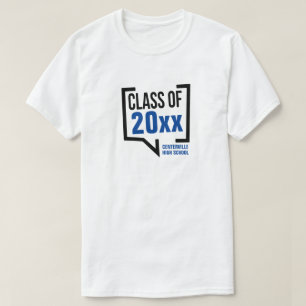 Camiseta Burbuja de discurso del año de la clase azul