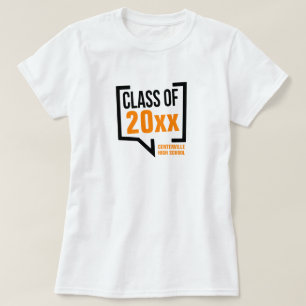 Camiseta Burbuja de discurso del año de la clase naranja