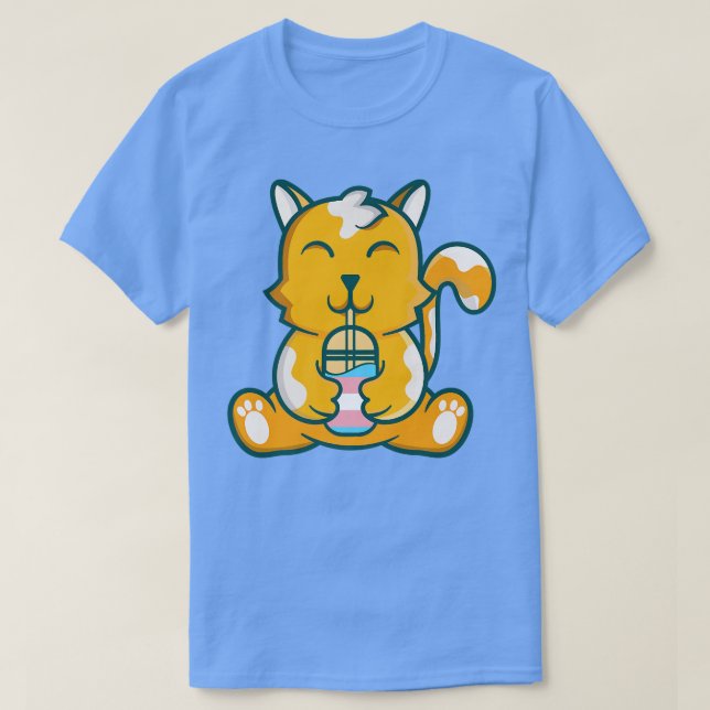 Camiseta burbuja de gatos transexuales de té de gatos trans (Diseño del anverso)
