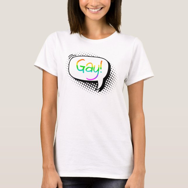 Camiseta Burbuja de habla gay (Anverso)