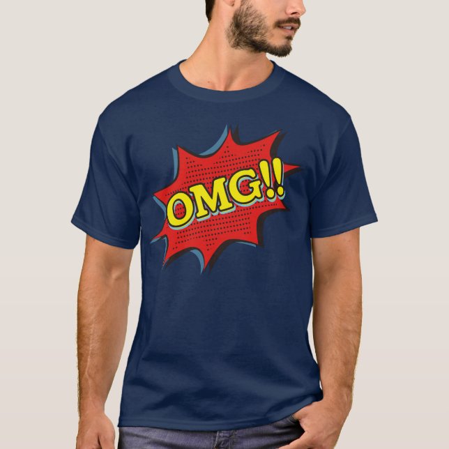 Camiseta Burbuja del discurso de exclamación OMG de histori (Anverso)