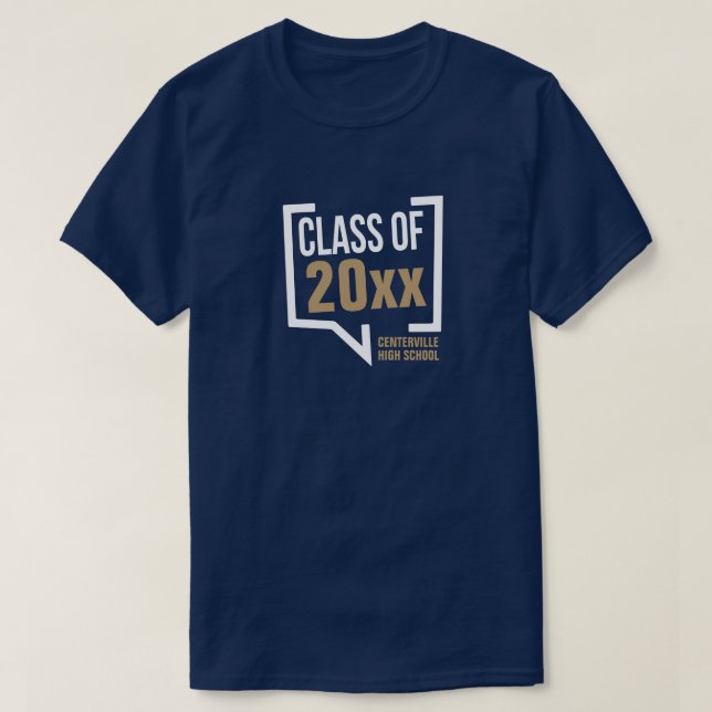 Camiseta Burbuja del discurso del año de clase Gold (Diseño del anverso)