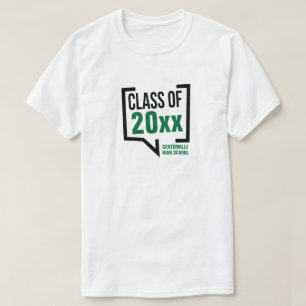 Camiseta Burbuja del discurso del año de clase verde