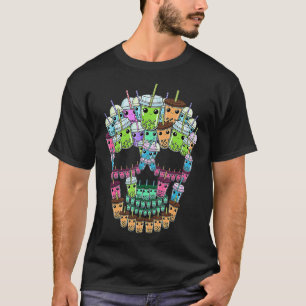 Camiseta Burbuja Tea Skull Hombres Boba Tea Regalo Mujeres 