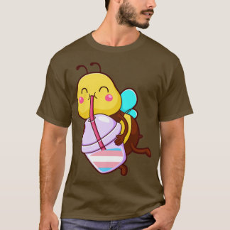 Camiseta burbuja transgénero de té de burbuja de abejas tra