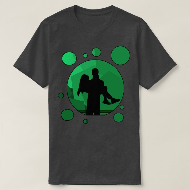 Camiseta Burbuja verde romántica (Diseño del anverso)
