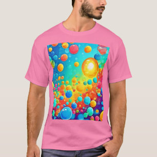 Camiseta Burbujas de Arte Flotante Coloridas