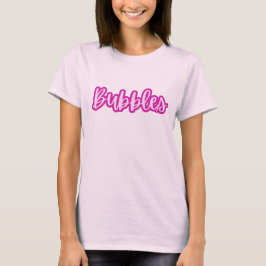 Camiseta Burbujas de texto divertidas y bonitas de color ro