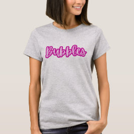 Camiseta Burbujas de texto divertidas y pálidas rosadas par