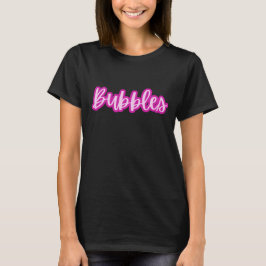 Camiseta Burbujas de texto rosado pálido para mujeres