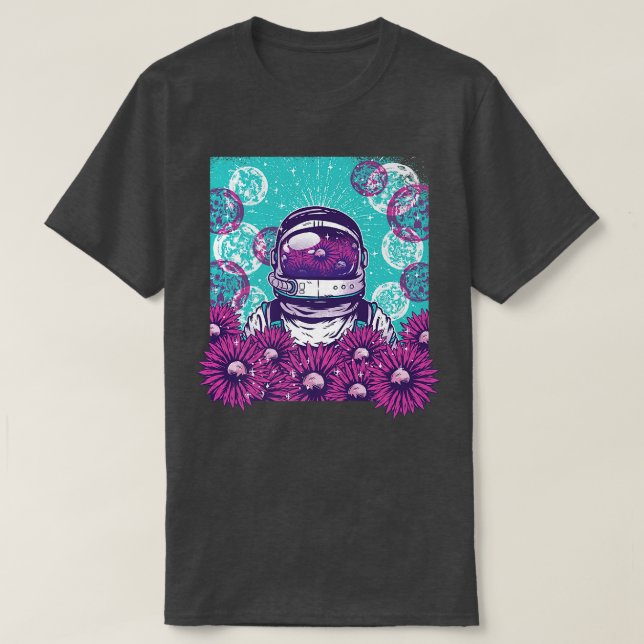 Camiseta Burbujas subacuáticas Diseño cósmico astronauta as (Diseño del anverso)