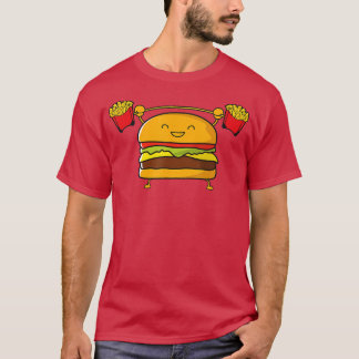 Camiseta Burfting Lifting Fries Funny Food Snatch Squat Bar