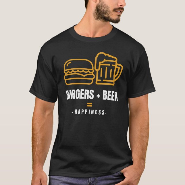 CAMISETA BURGAS + CERVEZA = FELICIDAD (Anverso)