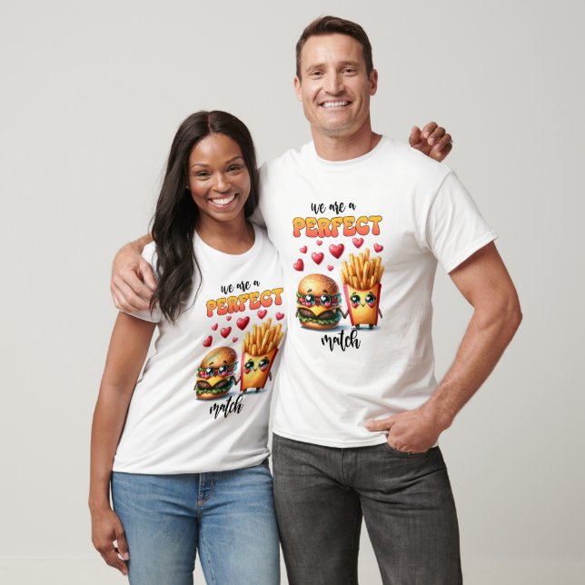 Camiseta Burger and Fries Punny Valentine (Unisexo)