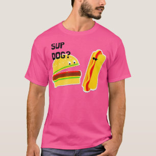 Camiseta Burger and Hot Dog Divertido perro de los puños