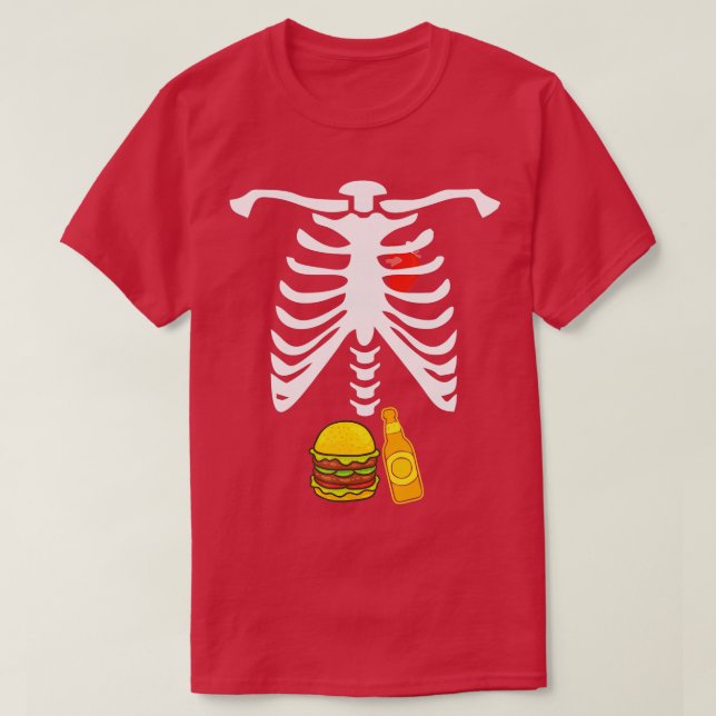 Camiseta Burger de esqueletos y cerveza (Diseño del anverso)